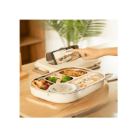 【A&R】日式304不鏽鋼五格微波便當盒附贈湯碗+餐具 1500ML(保溫 大容量 餐盒 環保便當盒)