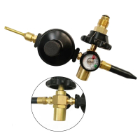 Helium Tank Regulator Filler Helium Latex Balloon Filler Air Flows Inflator Regulator with Gauge for