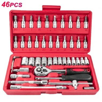Set Kunci Shock 1/4 Socket Bit Hex + Obeng Socket Set 46 Pcs Kunci Sok