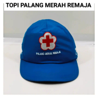Palang Merah Topi PMR Palang Merah Remaja Dengan Logo Bunga Merah dan Putih