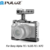 PULUZ For Sony Alpha 7C / ILCE-7C / A7C Video Camera Cage Professional Filmmaking Protective Rig Stabilizer with Handle Grip