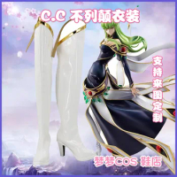CODE GEASS Lelouch Of The Rebellion C C Cosplay Costume Shoes Handmade Faux Leather Boots