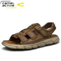 Camel Active New Summer Fashion Casual Sandals Elastic Lightweight Beach Men's Decompression Footbed Men Shoes Flats