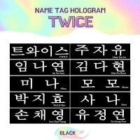 TRANSPARAN STIKER HOLOGRAM TWICE NAMETAG (HARGA 2 PCS) NAME TAG TRANSPARANT STICKER NAMA KPOP IDOL K