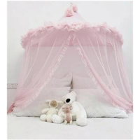 Baby Girls Mosquito Net Tent Bed Canopy Curtains Toddler Infant Cot Crib Netting Pink Grey White Children Kids Play Tents House