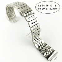 12 14 16 17 18 19 20 21 22mm Watches Accessories 316L Stainless Steel Bracelet for TISSOT T41 Strap Men WatchBand Safe Buckle
