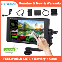 FEELWORLD LUT6 6 Inch 2600nits HDR 3D LUT Touch Screen DSLR Camera Field Monitor with Waveform VectorScope Histogram 4K HDMI