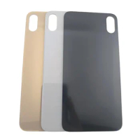 10Pcs Big Hole Back battery Glass cover For iPhone XS Max XS X Back Housing Battery Door Cover Replacement Parts
