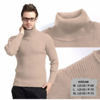 Ds - Kaos Turtle Neck Polos Lengan Panjang Pria - Baju Kerah Leher Tinggi Lengan Panjang