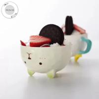 HOMIE ceramics Cartoon lovely bear Cup Coffee Mug Large With lid Mugs 500ml creative Drinkware Tea milk Cup Office home gift