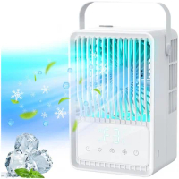 Air Conditioners Evaporative Air Cooler with 3 Wind Speeds 7 Colors Light Personal Air Conditioner for Room Office