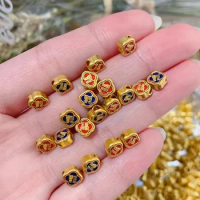 999 real gold charms 3d hard gold jewelry accessories 24k pure gold beads diy charms bracelet