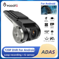 Podofo HD Dash Cam Dvr Dash Camera Car DVR ADAS Dashcam android dvr Car recorder dash cam Night Version HD 720P Auto Recorder