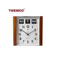 【TWEMCO】復古收藏 指針款萬年曆 造型翻頁鐘 英文日期 (BQ-15)