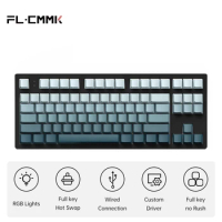 FL·ESPORTS MK870 Three Mode Mechanical Keyboard 87 Key Hot-Swappable RGB PBT Keycaps for PC Tablet Desktop Support Driver
