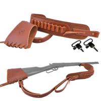 Wayne's Dog Leather Rifle Recoil Pad Buttstock with Shoulder Sling Strap .308 .30/06 .30/30 .357 12GA 16GA 20GA .22LR