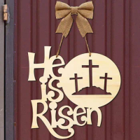 He Is Risen Ornament Home Decorations Wooden Ornaments Easter Ornament Easter Decoration 2024 Home Decoration Accessories
