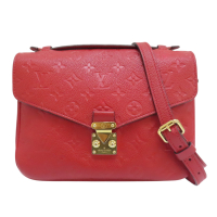 【二手名牌BRAND OFF】LOUIS VUITTON LV 路易威登 紅色 原花壓紋牛皮 Pochette Metis 兩用包 M44155