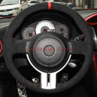 DIY Stitching Suede Leather Steering Wheel Cover For Toyota GT86 Subaru BRZ Interior Accessories