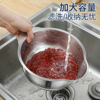 廚房瀝水籃厚不鏽鋼打蛋洗菜盆洗篩淘盆沙拉盆漏盆
