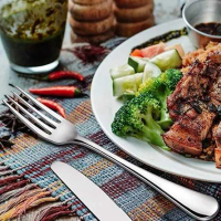 ROXY Garpu Makan Dinner Fork Stainless Steel Mirror Polished 401G Makan Besar Plastik Tebal Garpuh B