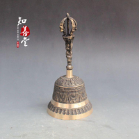 古玩雜項收藏 藏傳佛教密宗用品 尼泊爾手工打造五股金剛鈴杵