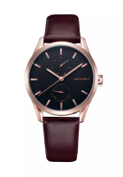 Aries Gold Aries Gold Enchant Liberty Rose Gold and Brown Leather Watch