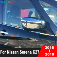Rearview Mirror Cover Trim For Nissan Serena C27 2016 2017 2018 2019 Chrome Car Rear View Side Wing Mirrors Cap Accessories
