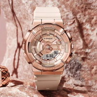 【CASIO 卡西歐】G-SHOCK ITZY留真配戴款 粉紅金優雅手錶 女錶 畢業禮物(GM-S110PG-4A)