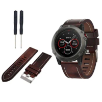 26mm Luxury Leather Watch Bracelet Band Strap for Garmin Fenix 5X / Fenix 3 / Fenix 3 HR