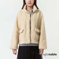 獨身貴族 韓系熊寶貝羊羔毛立領長袖外套(2色)