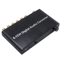 Retail 5.1CH Digital Audio Converter Decoder SPDIF Coaxial To RCA DTS AC3 HDTV For Amplifier Soundbar