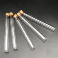 15x150mm Lab Clear 10pcs/20pcs/50pcs/100pcsThicken Glass Test Tube Flat Bottom with Cork Stoppers for School Supplies