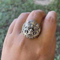 Kusuma Silver cincin ring Barong rangda perak silver bali asli 925 Hitam Onyx unik elegan custom pria wanita Laki