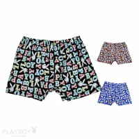 【PLAYBOY】3+1件組 100%精梳棉大字印花針織四角褲-速(四角內褲/男內褲)