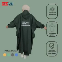 NEXUS OFFICIAL - Jas Hujan Ponco Jumbo Kelelawar Set Celana Pria Wanita Biru Tua
