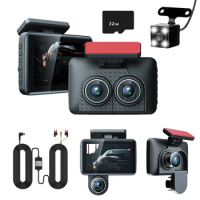 Car 3Lens DVR 3-Channel Dash Cam Front And Rear Inside Recorder Car Dash Cam Car Cameras Video