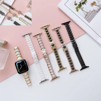 Resin Strap correa Watchband Ceramics Bracelet for Apple watch Band 7 6 5 4 Series 42mm 38mm 41 45mm for iWatch Series 3 2 1 se