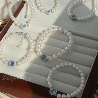 ชุดสร้อยคอ แหวน และกำไลข้อมือ ซีรีส์ Sapphire รุ่นใหม่ ดีไซน์สีเงินแบบแตกหัก สไตล์เรียบหรู อเนกประสง