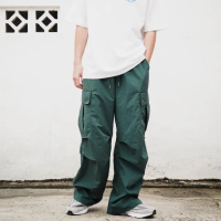 【AMERO】男裝 女裝 防潑水傘兵長褲(男裝 女裝 防潑水 傘兵長褲 闊腿 寬版 情侶裝)