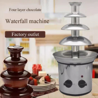 4 Tier Electric Chocolate Fondue Fountain Machine For Parties - Melts Cheese, Queso, Candy, and Liqueur - Dip Strawberries