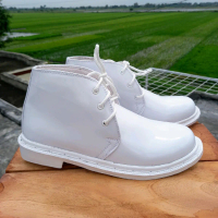 Sepatu PDH Putih Pantofel Paskibraka Perawat Paskib Pelantikan Camat Lurah Boots Shoes Pria Wanita