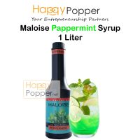HAPPYPOPPER Maloise Peppermint Syrup 1 Liter  Soda Drinks Non-Alcoholic Cocktails Syrup Halal 薄荷糖浆 1