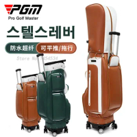 PGM Trolley Microfiber Leather Bag Wheels Standard Ball Cart Club Bag Sport Portable Large Capacity Golf Bag With Wheelroof Bag