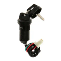 Male Plug Ignition Key Switch, Universal Motorcycle Engine Starter Switch 4 Wires for 90 110 125 cc Motorbike ATV