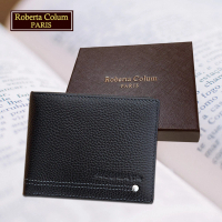 【Roberta Colum】諾貝達 男用專櫃皮夾 8卡片短夾(23154-1黑色)