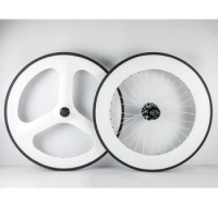 Hot Sale track bike carbon wheelset tri spoke road bike carbon wheels clincher Chinese carbon fiber bicycle wheel