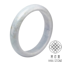 【漢石齋】天然翡翠A貨 手鐲玉鐲 淺紫羅蘭種(手圍17.8/版寬13.4mm)