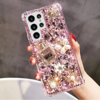 Luxury Bling Rhinestone DIY Diamond Cover Phone Case For Samsung Galaxy S24 S23 S22 Ultra S21 Plus S20 FE Note 20 10 Plus S10