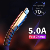 1M 5.0A Braided Type C USB Cable Fast Charge Micro USB Data Sync Cord For Huawei P Smart Plus 2019 Xiaomi redmi Mobile Phones